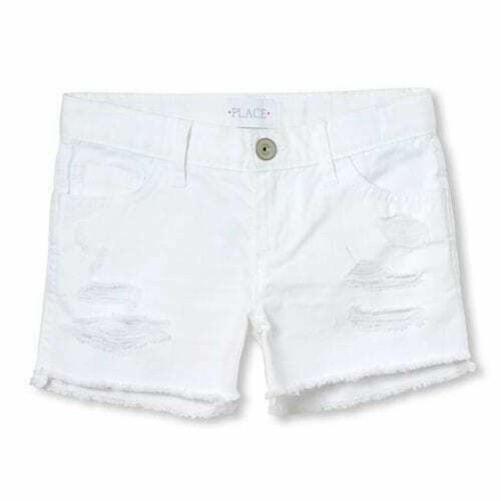 The Children’s Place;Destroyed Shorts;Girls Size 10 White